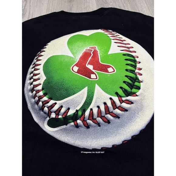 Boston Red Sox 07 Clover Black Short Sleeve Shirt - MLB Lee Sport - Size Large - Picture 4 of 8